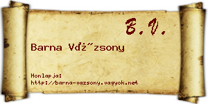 Barna Vázsony névjegykártya